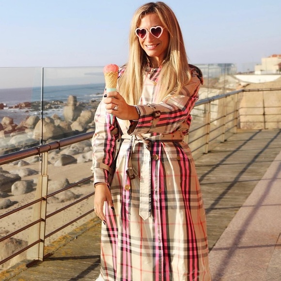 NWT $3690 Burberry Laminated Cotton-blend Gabardine Trench Coat In Pink Multi - Picture 9 of 13